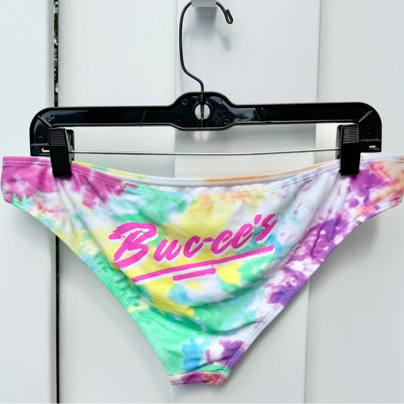 Buc-ee's NEW Tie Dye Logo Bikini Swim Bottoms Size Large - Picture 1 of 7